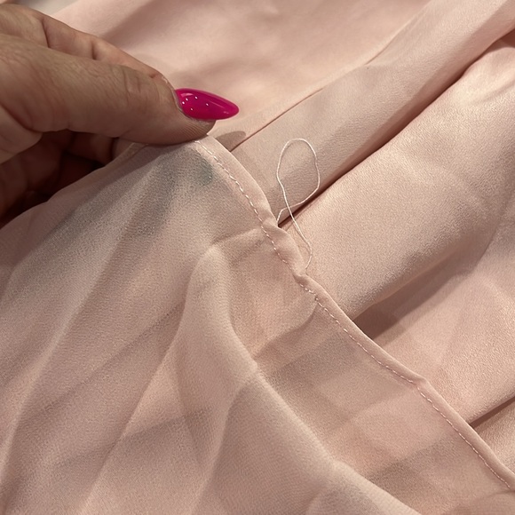 Pink Self-Portrait Lace-trimmed Pleated Chiffon Maxi Dress UK 14/US 10 - Picture 14 of 14